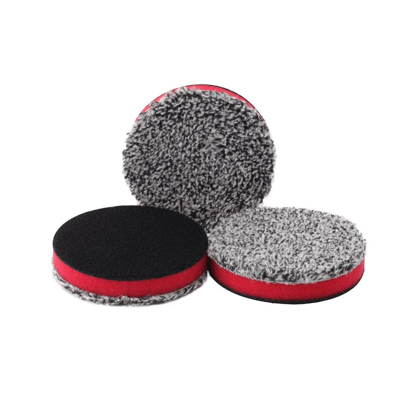SPTA 3""(75MM) Microfiber Cutting Pads, 3PCS Soft Microfiber Wax Removal Pad, Detailing Wax Applicator Pad, for Waxing and Polishing&Scratch and Vortex Removal Pad, Ultrafine Fiber Pad - Image 1